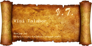 Visi Talabor névjegykártya